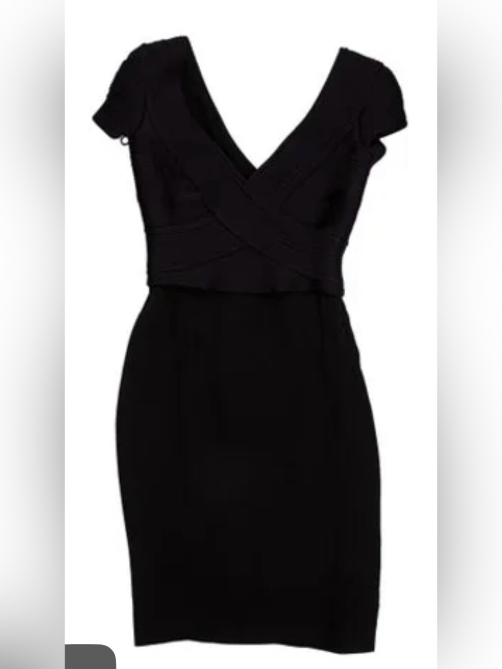 Ralph Lauren Purple Label Black Cap Sleeve V-Neck Mini Dress